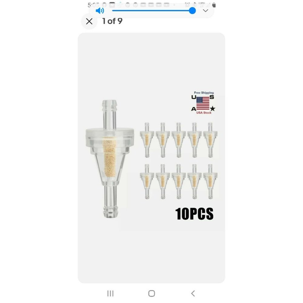 10 X Universal Motorcycle Mini Small Engine 1/4" Inline Carb Fuel Gas Filter 6mm